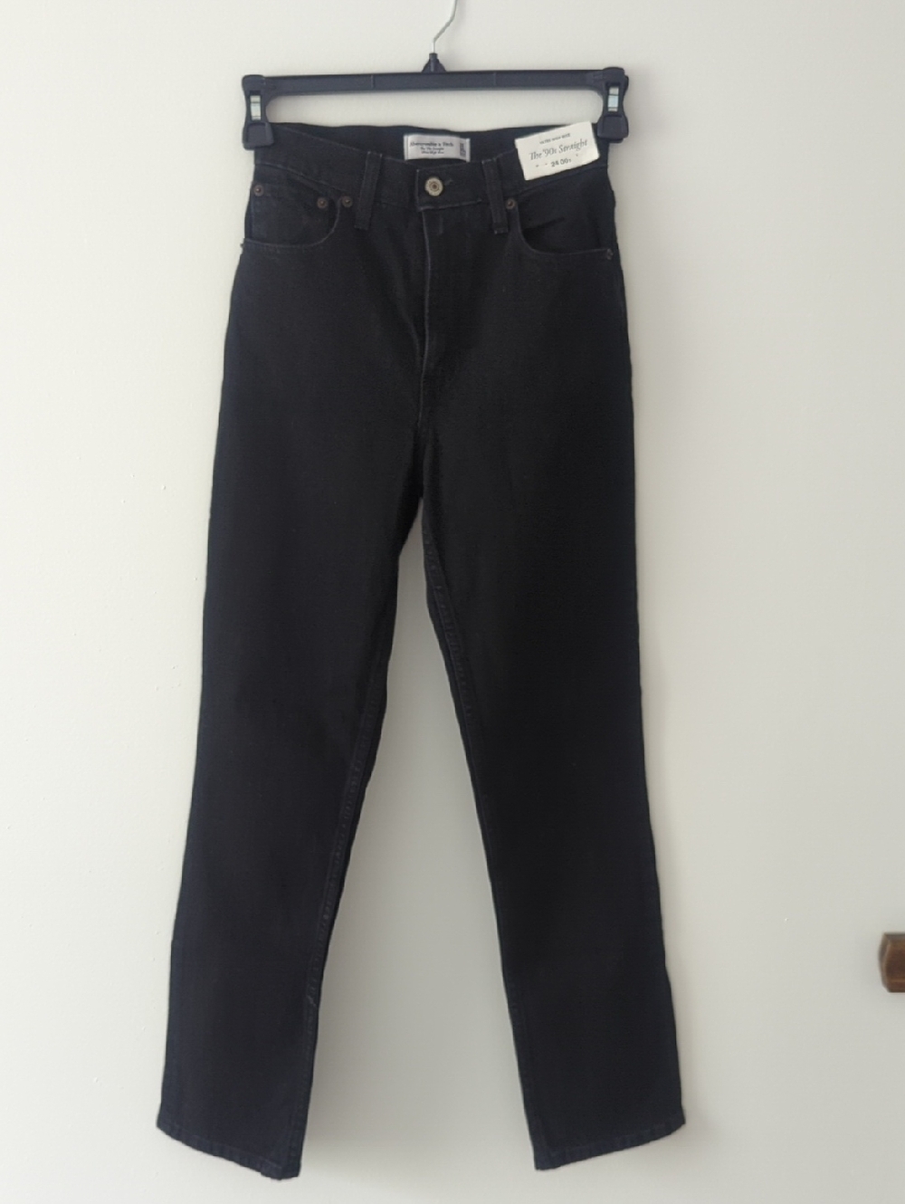 Abercrombie & Fitch The 90s Straight Ultra High Rise Black Jeans Size 24 00